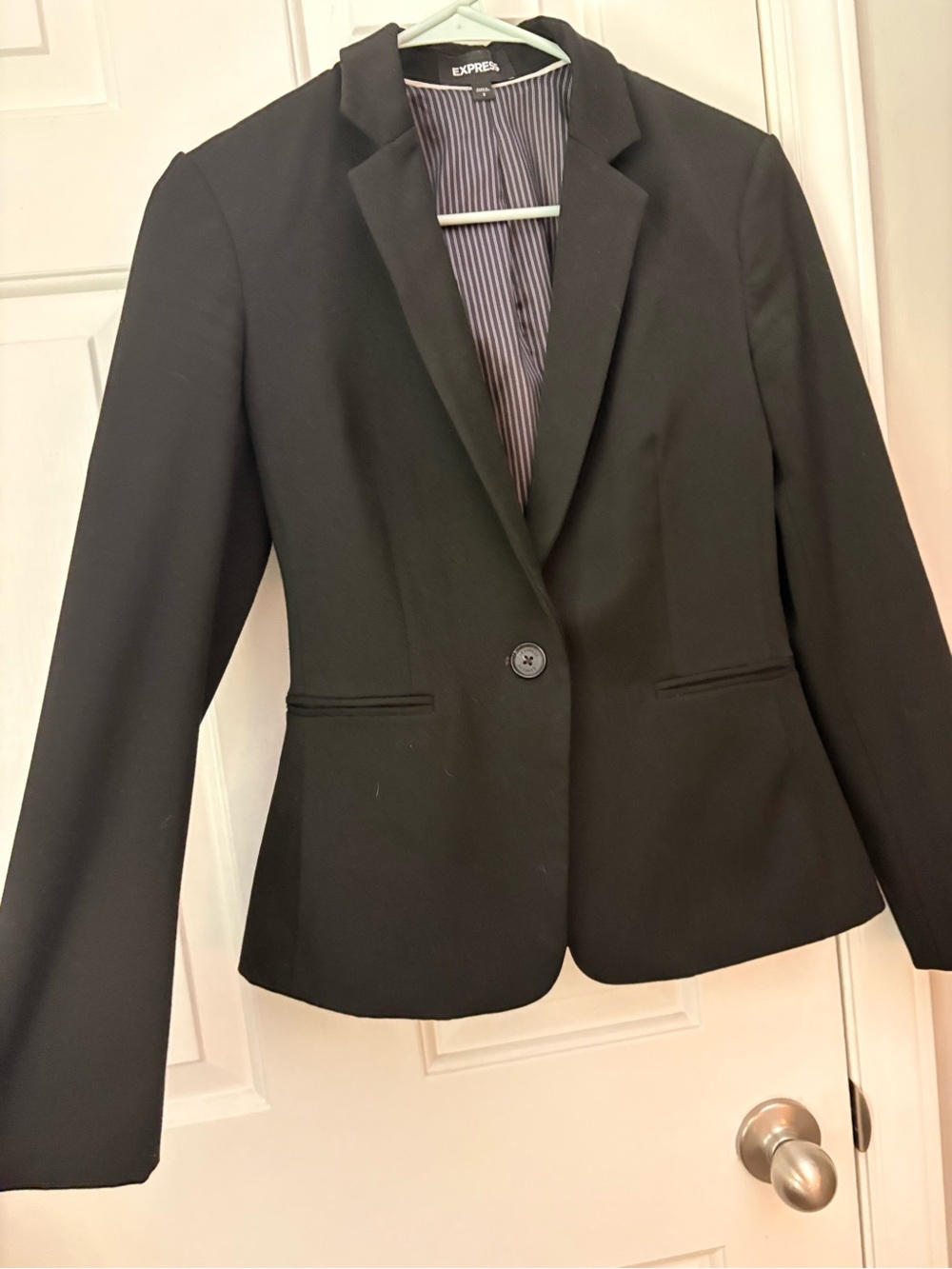 Express Black Single-Button Tailored Blazer